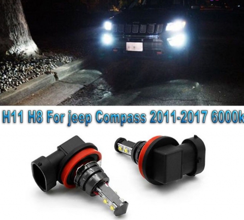 H11 H8 Für Jeep Compass 2011-2017 6000k
